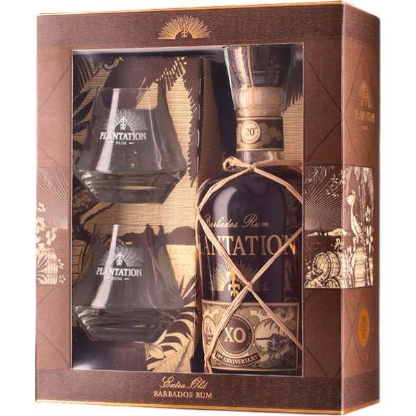 Rum Plantation Xo 20Th Anniversary Confezione Regalo New Glass Pack cl.70