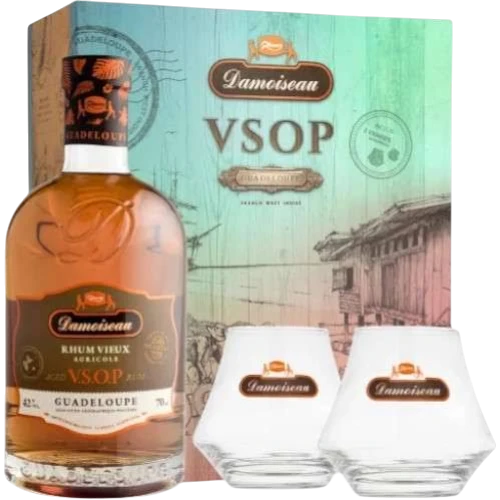 Rum Pack Damoiseau Vsop + 2 Bicchieri cl.70