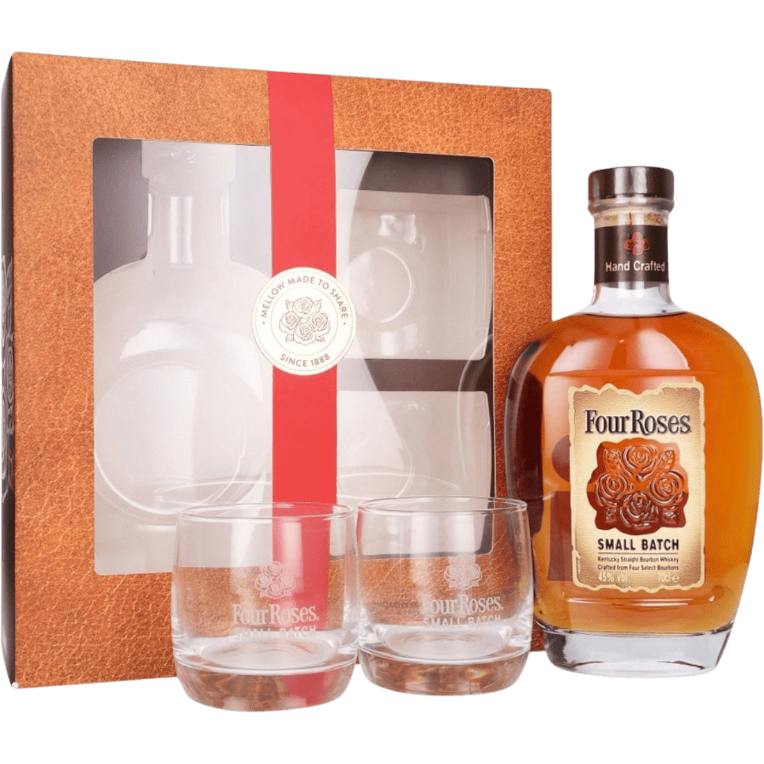 Bourbon Whiskey Four Roses + 2 Bicchieri cl. 70 - Confezione Regalo