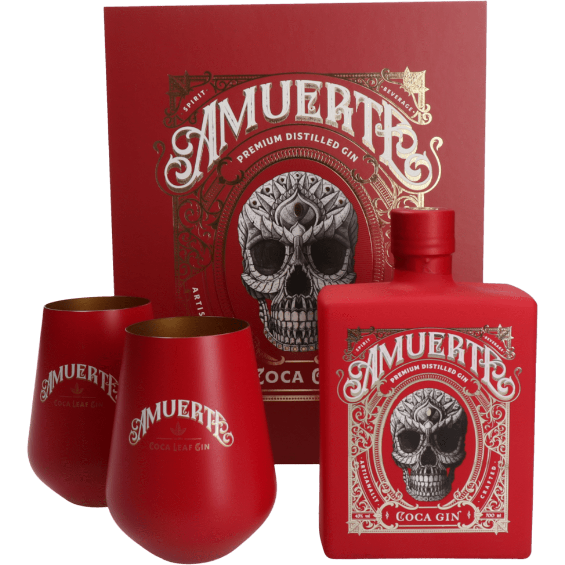 Gin Amuerte Red + 2 Bicchieri cl. 70 - Confezione Regalo