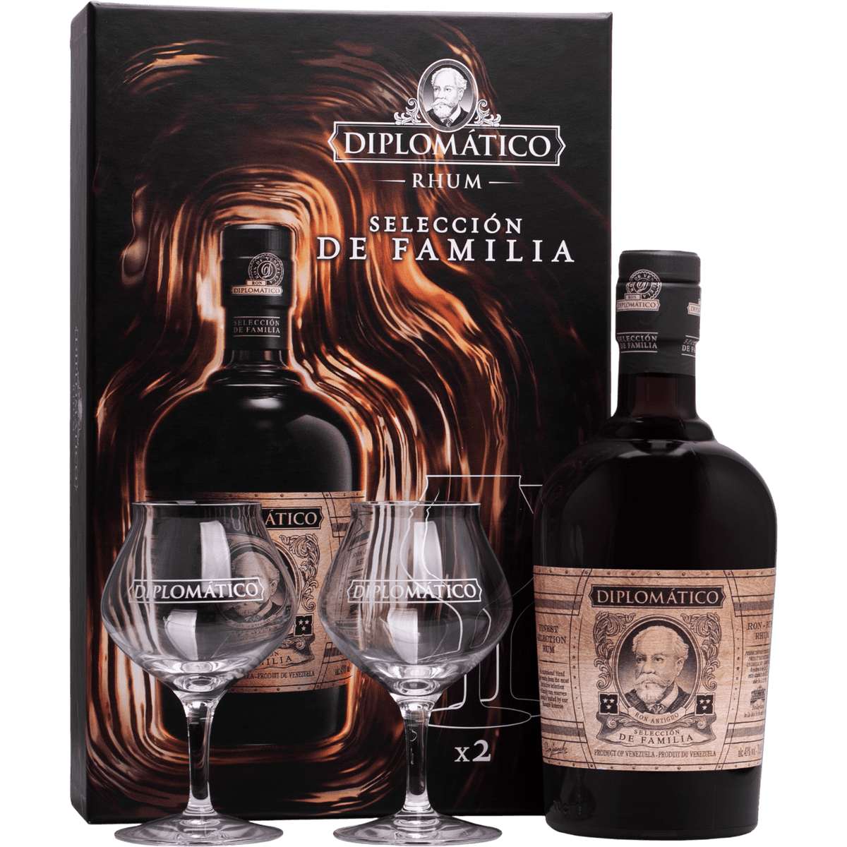 Rum Diplomatico Seleccion De Familia + 2 Bicchieri cl. 70 - Confezione Regalo