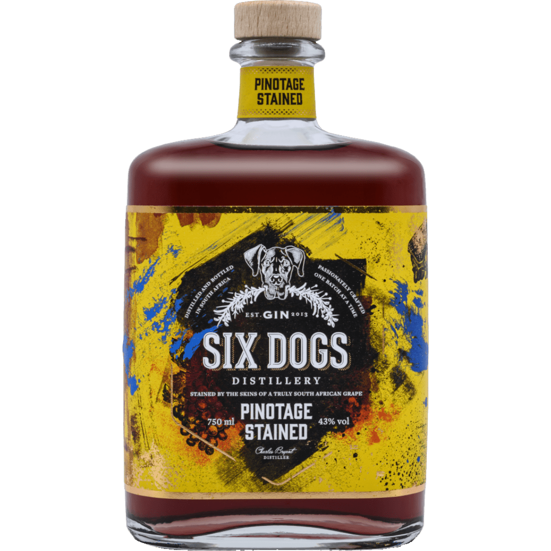 Gin Six Dogs Pinotage Stained cl.70 - Confezione Regalo