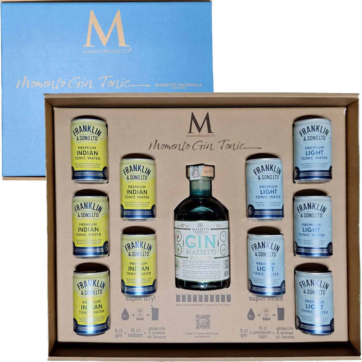 Mazzetti Gin Confezione Gin Tonic + 10 Lattine Franklin&Sons