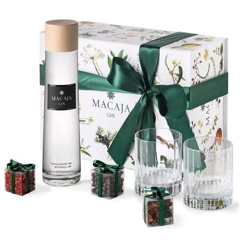 Gin Macaja Confezione 3 Botaniche e 2 Bicchieri cl.70
