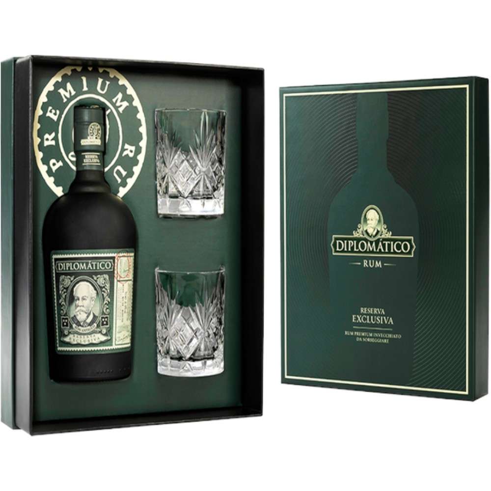 Rum Diplomático Reserva Exclusiva Glass Pack cl.70  Confezione Regalo