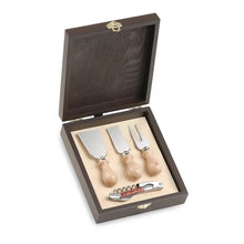 Accessorio Vino Set Legno Formaggio Cavatappi + 3 Taglia Formaggi