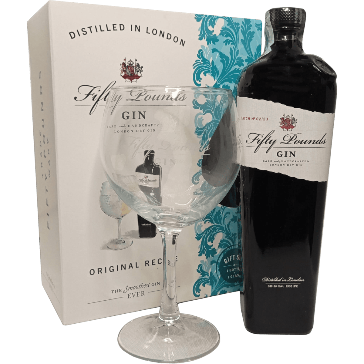 Gin Fifty Pounds London Dry + Bicchiere cl. 70 - Confezione Regalo