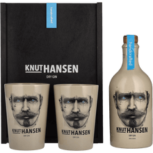 Gin Knut Hansen Scatola Legno + 2 Bicchieri cl. 70 - Confezione Regalo