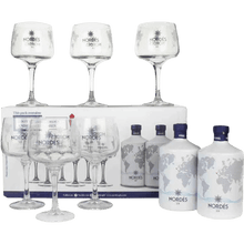 Gin Nordes 2 Bottiglie + 6 Bicchieri cl. 70 - Confezione Regalo