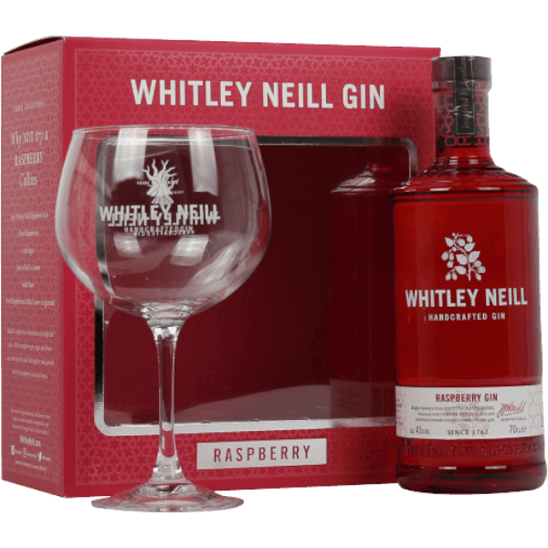 Gin Whitley Neill Raspberry + Bicchiere cl. 70 - Confezione Regalo