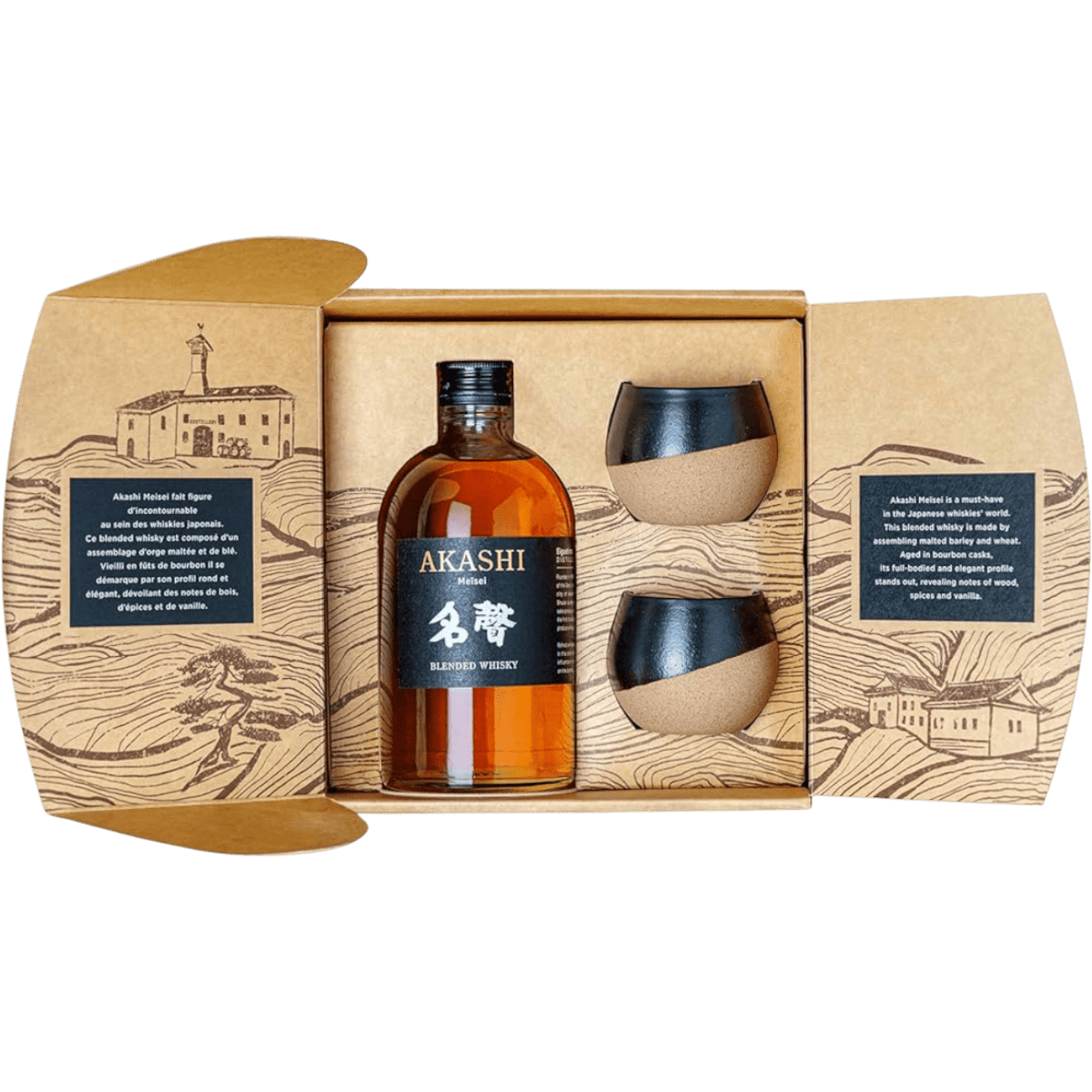 Japanese Whiskey Akashi Meisei + 2 Bicchieri cl. 70 - Confezione Regalo