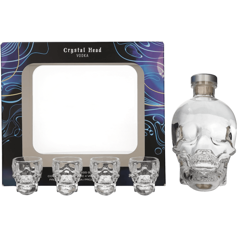 Vodka Crystal Head + 4 Shot Glasses cl. 70 - Confezione Regalo