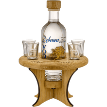 Vodka Debowa Tavolino Legno + 4 Bicchieri cl. 70 - Confezione Regalo