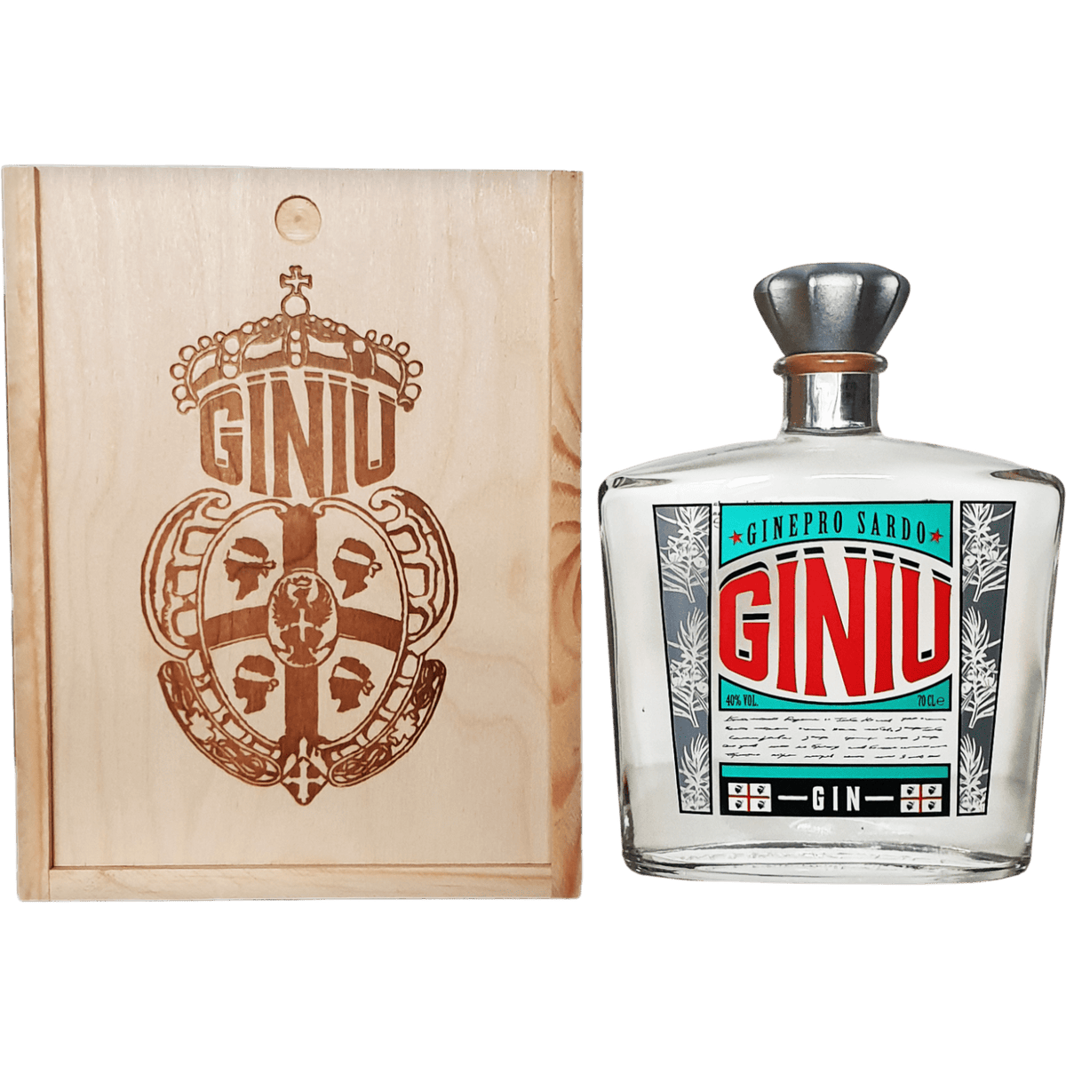 Gin Giniu Sardo In Wooden Box cl. 70