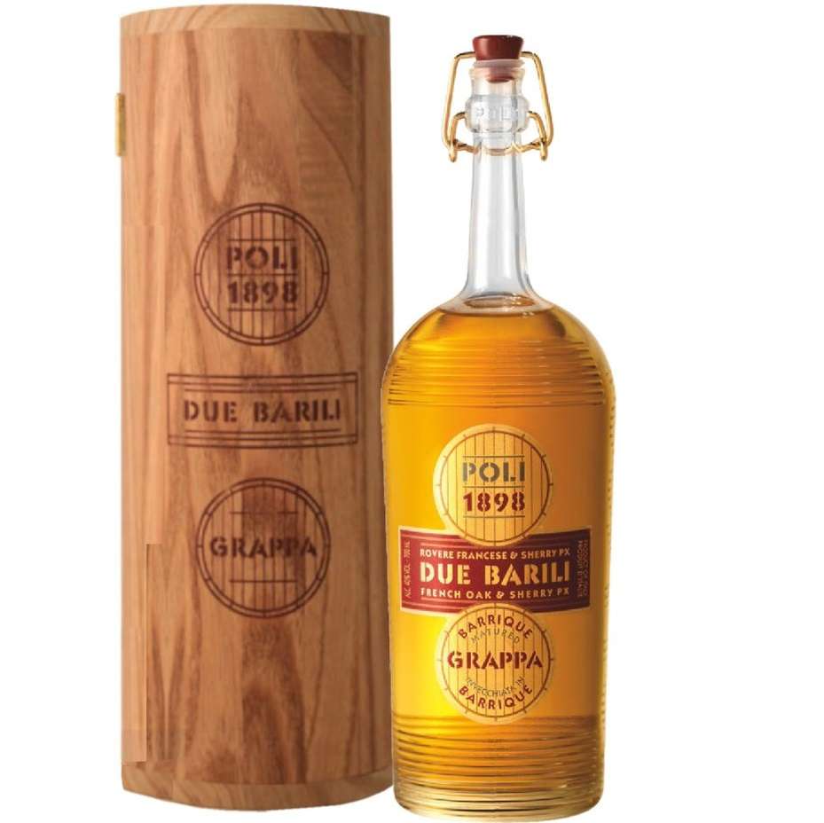 Grappa Poli Due Barili Cassa Legno cl.70