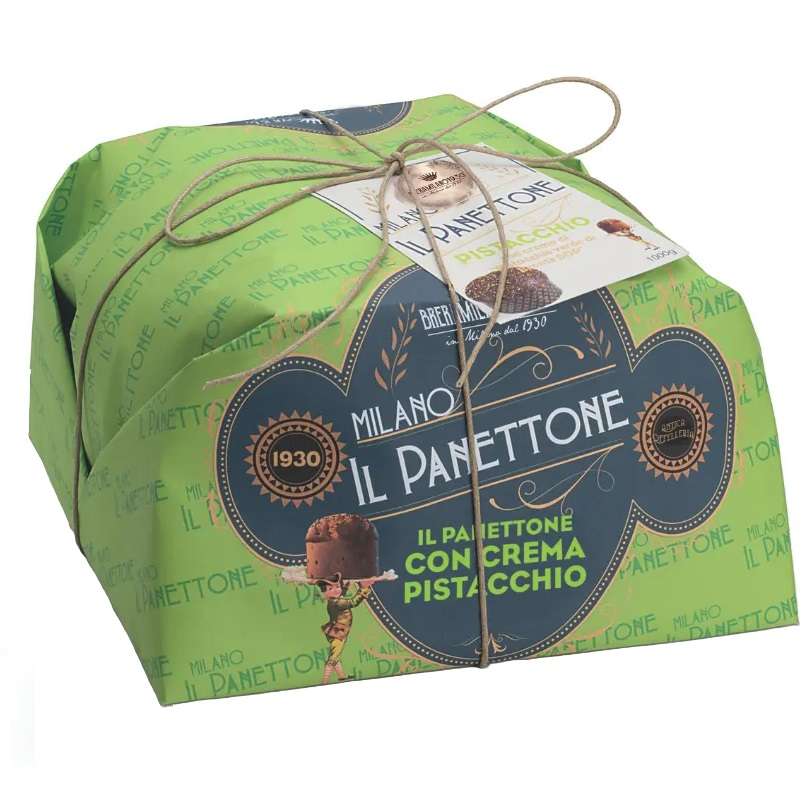 BreraMilano Panettone Con Crema di Pistacchio incarto a mano 1kg