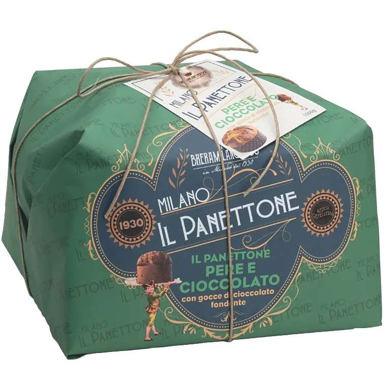BreraMilano Panettone Pere e Cioccolato Incarto a Mano 1kg