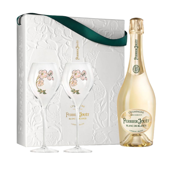 Perrier-Jouët Champagne AOC Blanc De Blanc + 2 Flute Confezione Regalo